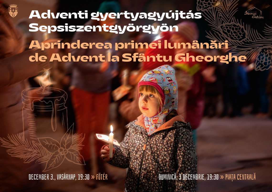 Adventi gyertyagyújtás Sepsiszentgyörgy Főterén