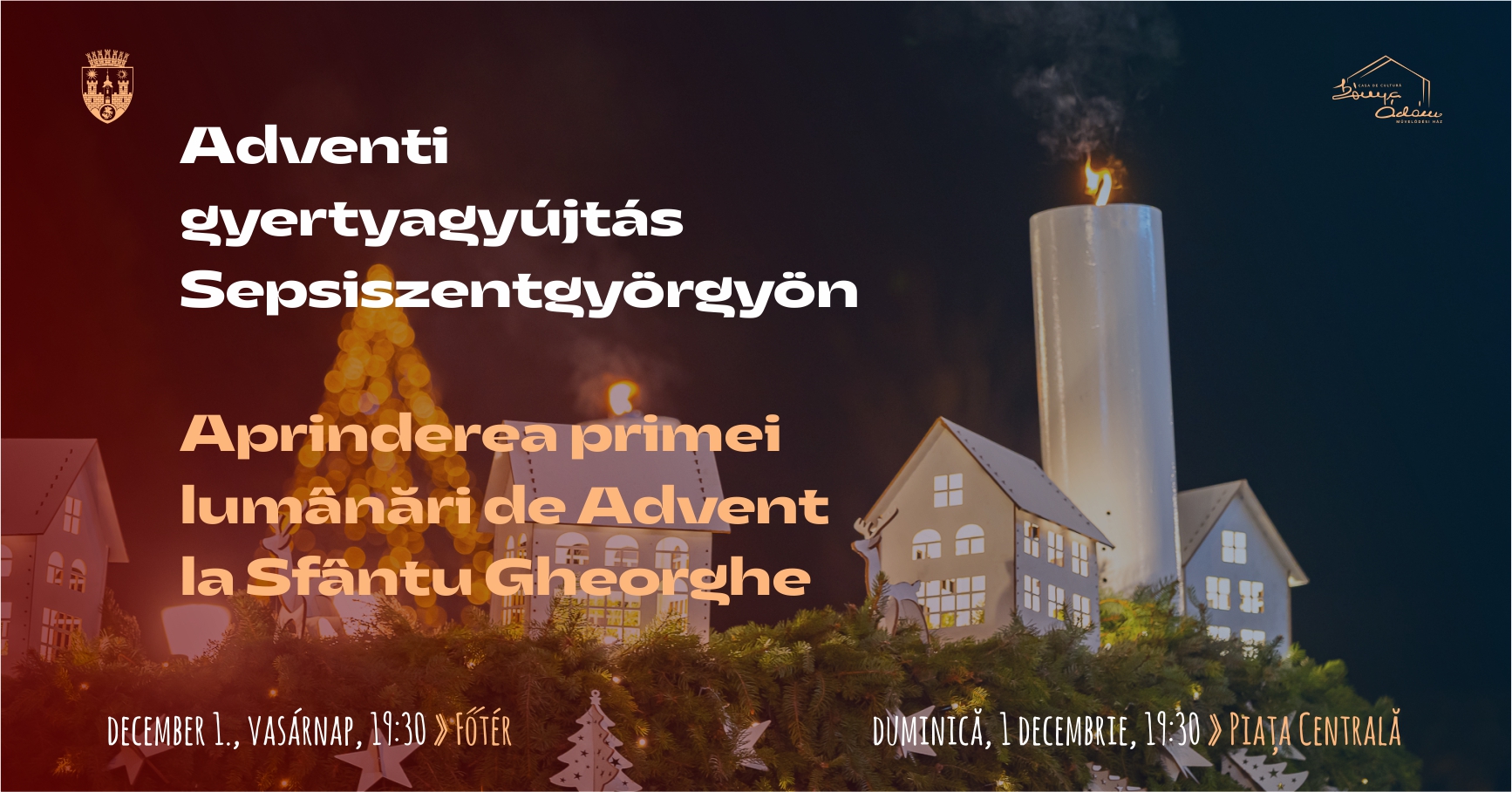 Adventi gyertyagyújtás Sepsiszentgyörgy Főterén 