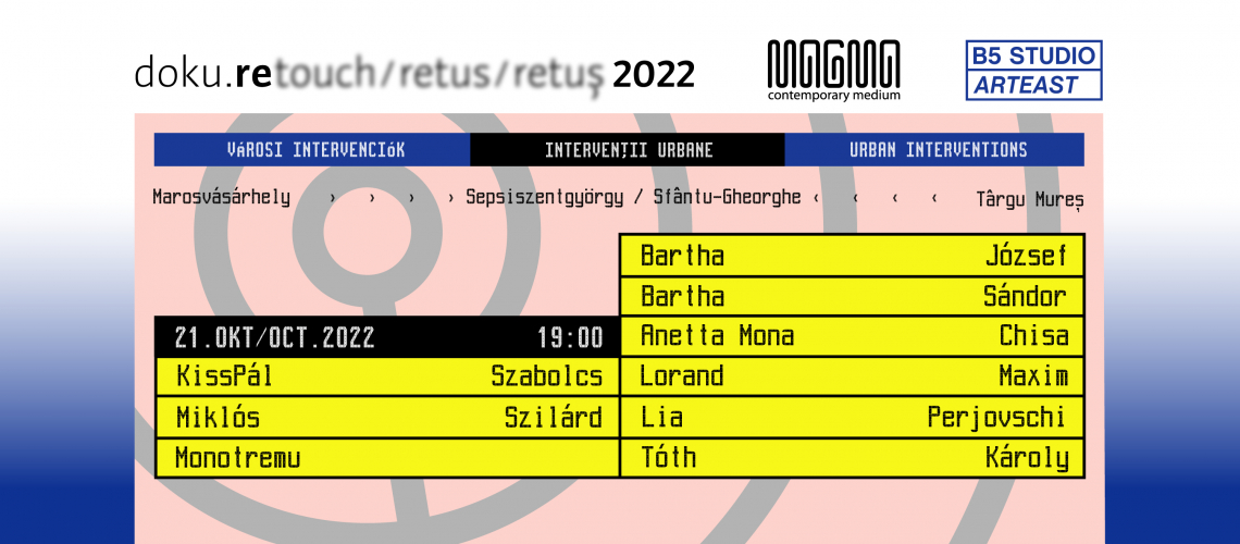 Retus 2022 Marosvásárhely – Városi Intervenciók / projektbemutató / dokumentációs kiállítás