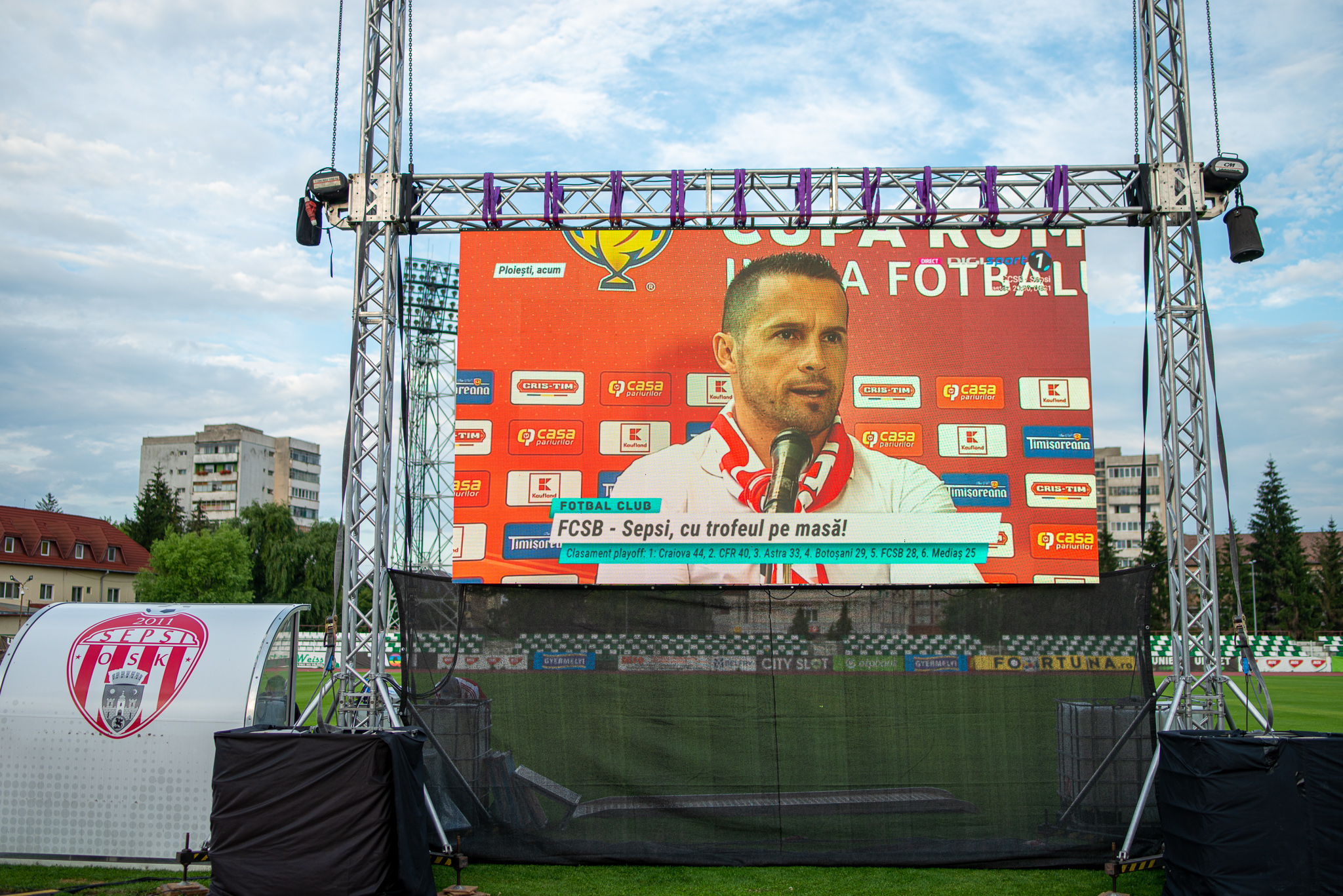 Két óriáskivetítőn lesz nézhető a Román Kupa döntője, a Sepsi OSK és a FCSB közötti mérkőzés a Városi Stadionban